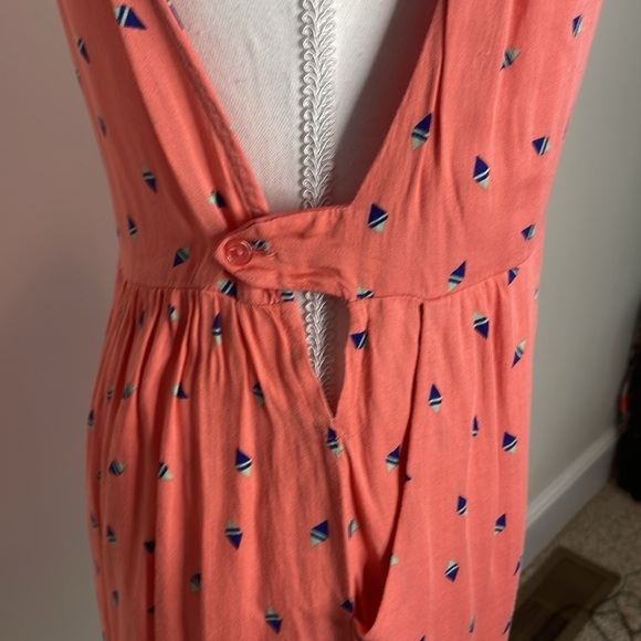 Freebird Coral Sleeveless Rayon Drop Waist Dress with Pattern. Small - Picture 2 of 12